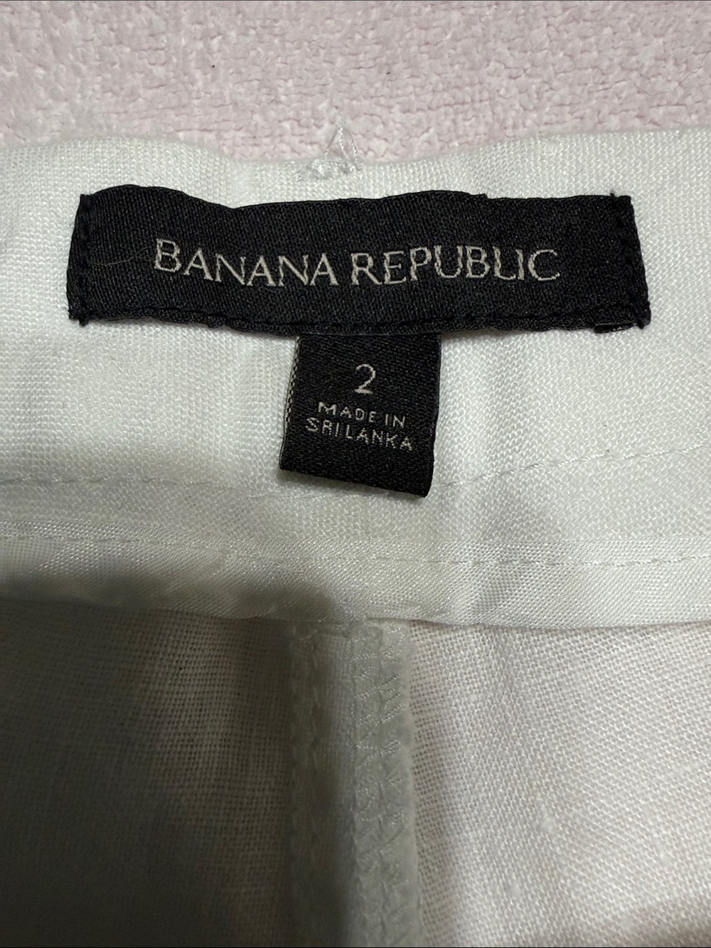 Banana Republic White Linen-Blend Pants